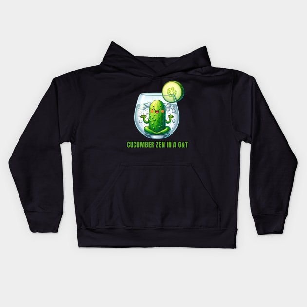 Cucumber Zen - Find Your Balance in a G&T Shirt Kids Hoodie by vk09design